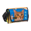 messenger bag / bike handlebar XS publicity banner & cat food package blue