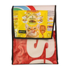 backpack publicity banner red & yellow cat food package