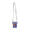 Crossbody Phone bag publicity banner blue, brown & red