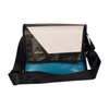 messenger bag M publicity banner blue, black & white