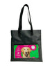 shopping bag dog food purple, green & black