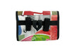 handlebar bag publicity banner white, red and green