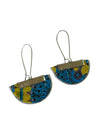 long earrings blue & yellow mandala coffee capsules