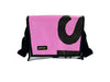 messenger bag XL pub banner pink & black letters