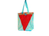 Shopping bag umbrella red & blue